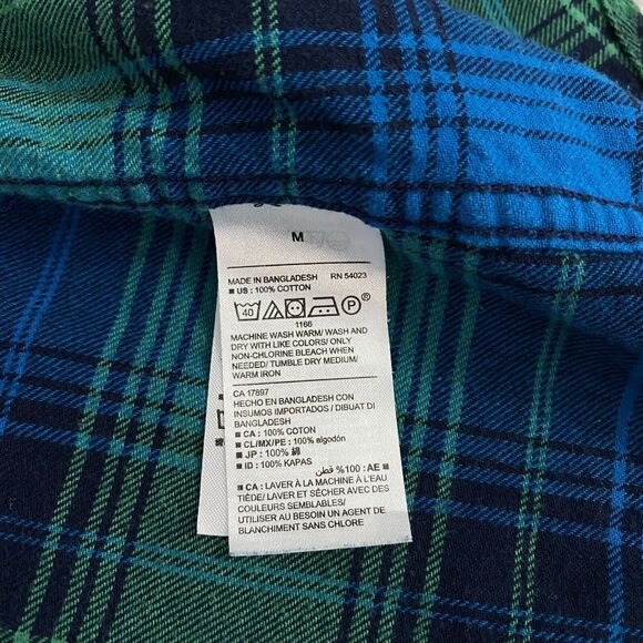 Upcycled Flannel Shirt Womens Medium Shacket Jeep Green Plaid Mechanic Off Road - Picture 14 of 16